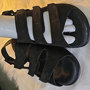 Walks women's walking shosize 41(9.5). Adjustable straps. And ankle buckle Black